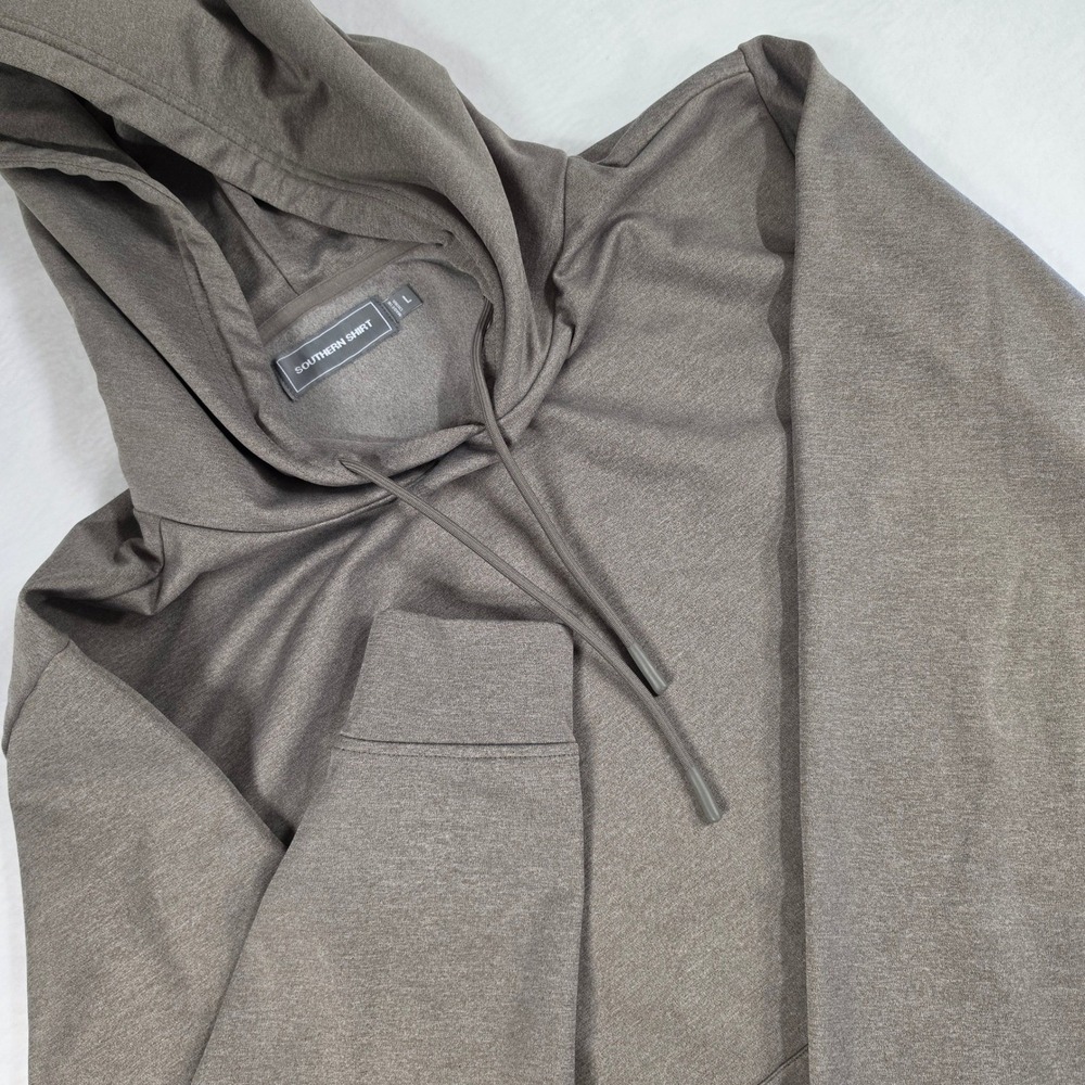 Southern Shirt Mens Performance Hoodie Large Heathered Brown Pullover Sweatshirt